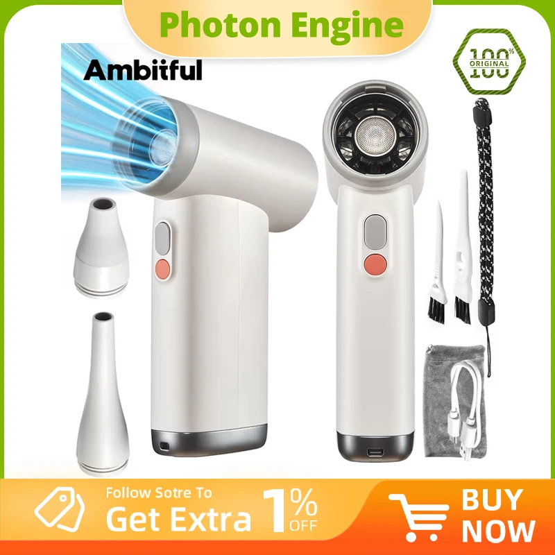 

Portable Handheld Turbo Fan Violent Turbofan Handheld High-speed Brushless Motor Small Fan with LED Light