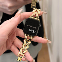 Love Heart Metal Strap For Apple Watch se 40mm Band 44mm 45 38 41 42 49mm Lady Bracelet For iWatch Series 9 Ultra 8 7 6 5 4 3