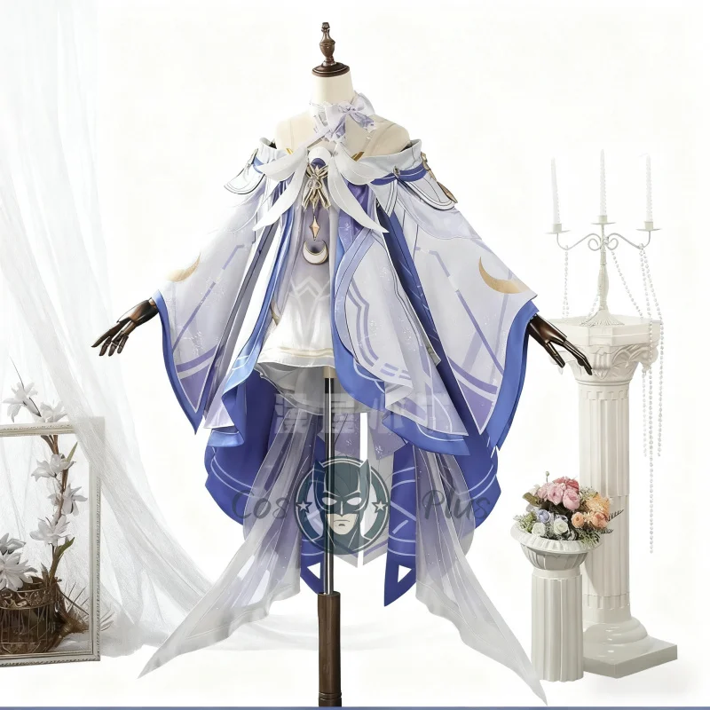

New Game Genshin Impact Columbina Cosplay Costume Moon Maiden Goddess Outfit Eleven Fatui Harbingers Halloween Christmas Set