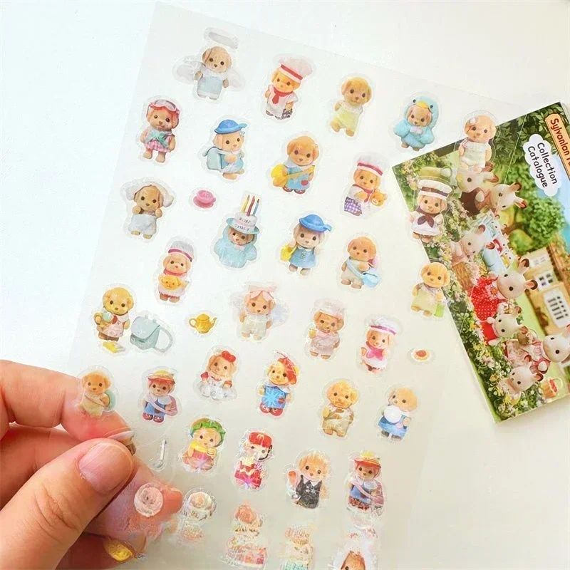 Sylvanian Sticker Milo Sylvanian Families Cute Mini Transparent Goo Card Decoration Small Sticker Kawaii Gift