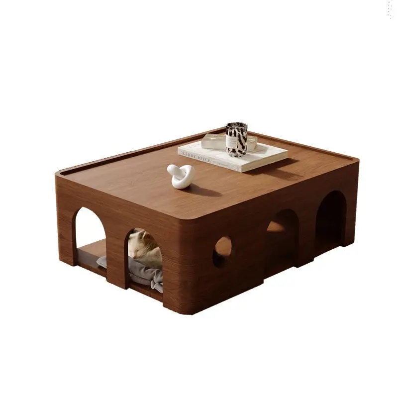 

Medieval style solid wood coffee table living room home 2025 new high-end Internet celebrity small apartment new pet nest