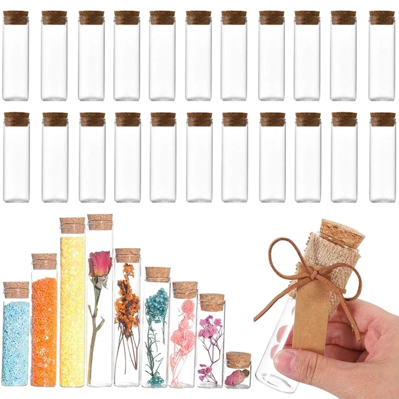 

10 шт. стеклянных бутылочек с прямым горлышком объемом 10-100 мл с пробками, флаконы для желаний, пробирки для DIY-декора на свадьбу, образцы