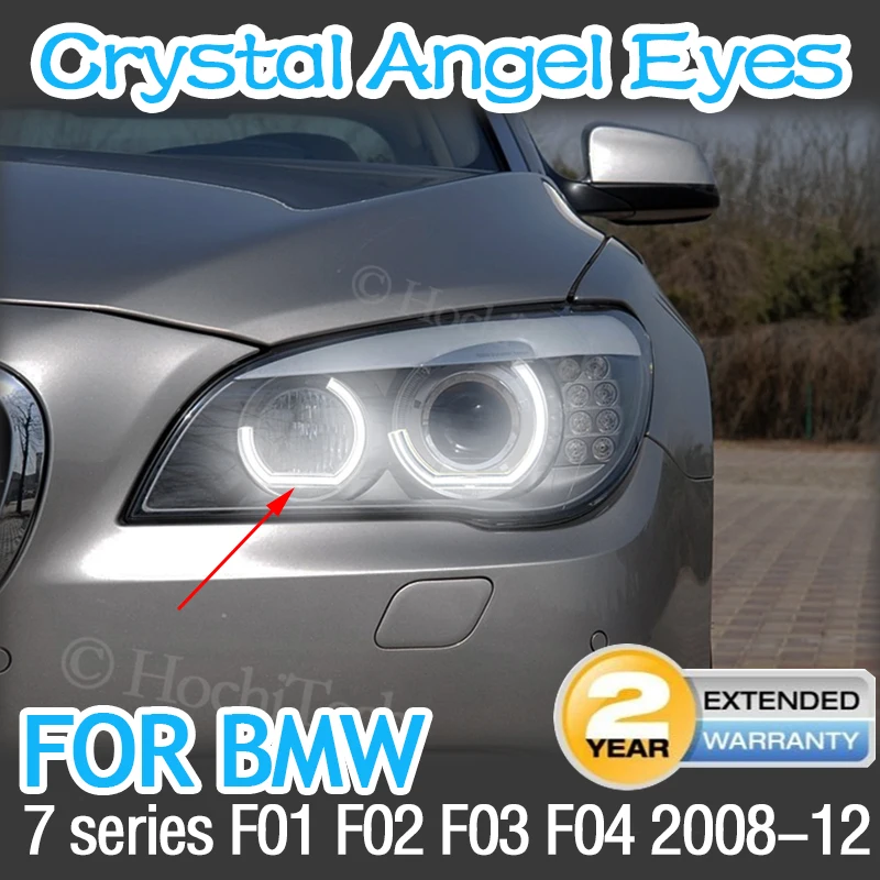 For BMW 7 Series F01 F02 F03 F04 730d 740d 740i 750i 760i 2008-2012 DTM Square Bottom 6000K WHITE LED Angel Eyes