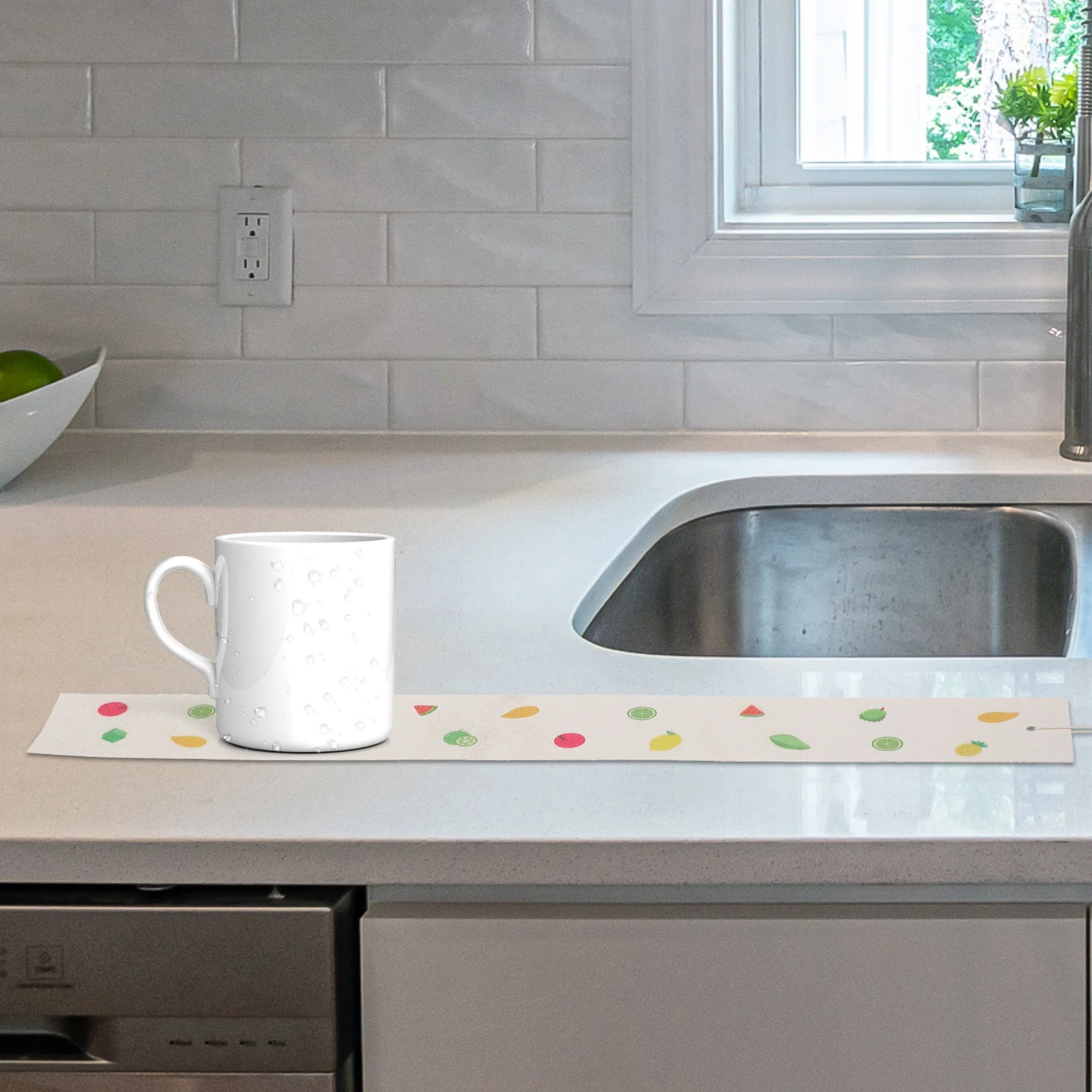 

Absorbent Sponge Mat Water Absorbent Mats For Cup Non-Slip Countertop Pad Kitchen Bathroom Supplies Sponge Strip