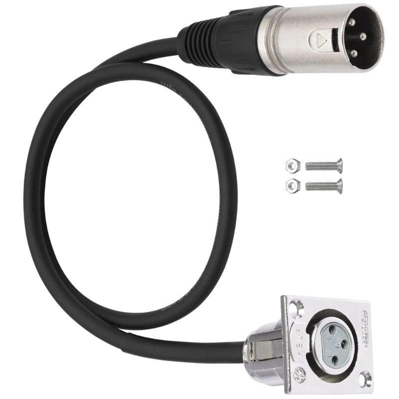 3Pin Chassis Adapter 3Pin Male To D Type Female 0.6M Low Interferences For Broadcast Studio Use 83CF