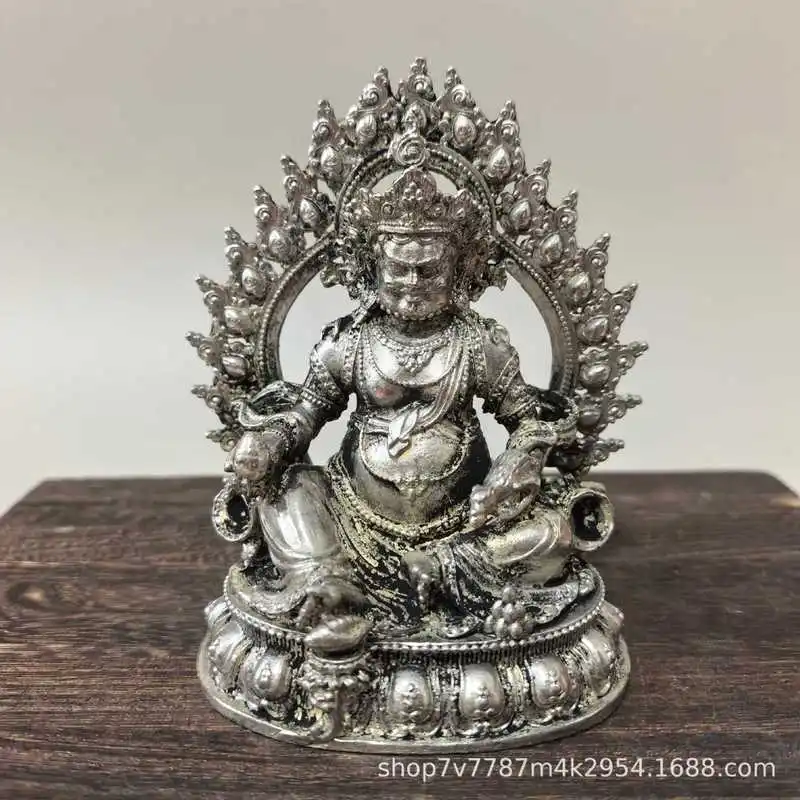 Brass Craftwork, Silver-Plated Yellow Wealth God, Home Living Room Decorative Ornament