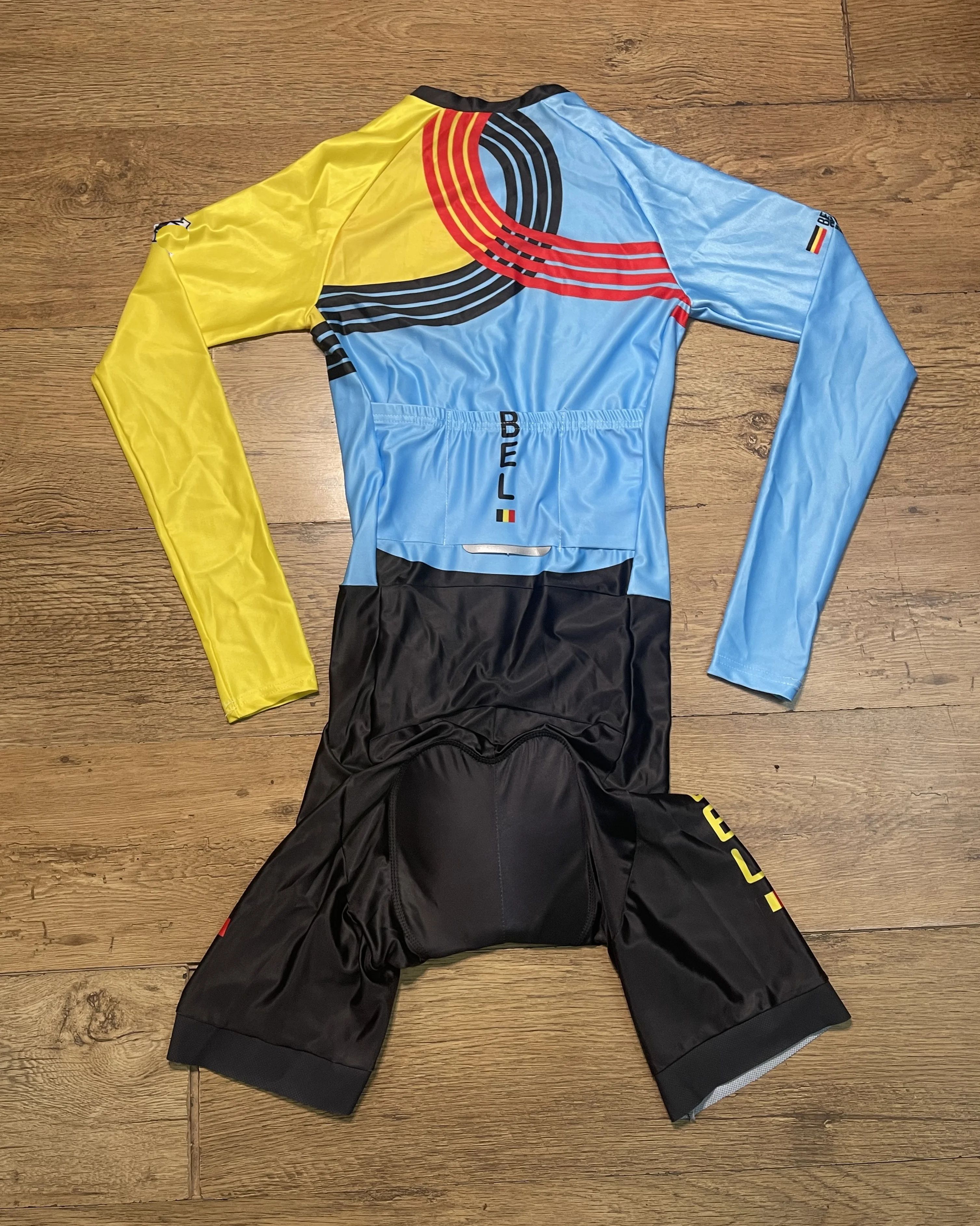 LASER CUT Skinsuit 2024 BELGIUM NATIONAL TEAM Bodysuit LONG SLEEVE Cycling Jersey Bike Bicycle Clothing Maillot Ropa Ciclismo