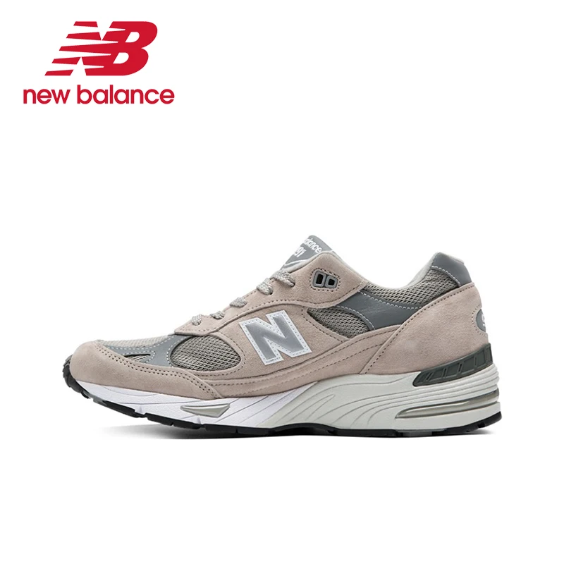 Original New Balance NB 991 Retro Comfort Fabric Faux Leather Pigskin Shock Running Shoes Men\'s Grey British Sneakers M991GL