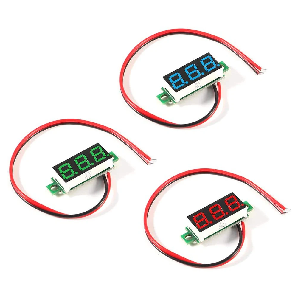 0.28 inch Mini Digital DC Voltmeter 3-Wire 0-100V 2-Wire 4-30V Voltage Meter Auto Car Mobile Power Voltage Tester Detector