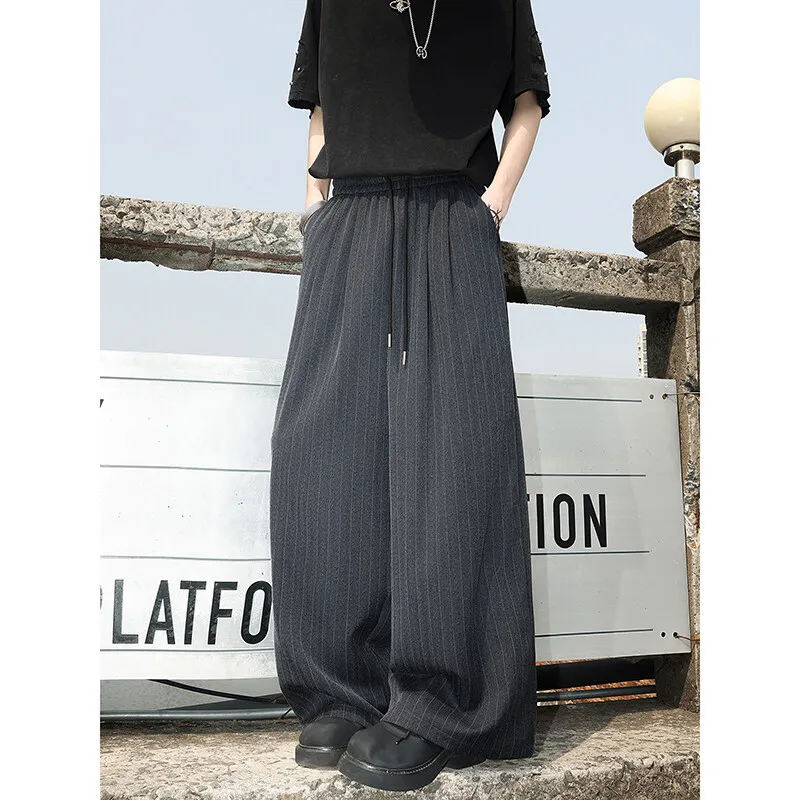 

LAPPSTER Striped Korean Fashions Joogers Pants Black Summer Loose Harajuku Sweatpants Casual Loose Vintage Trousers Harem Pants