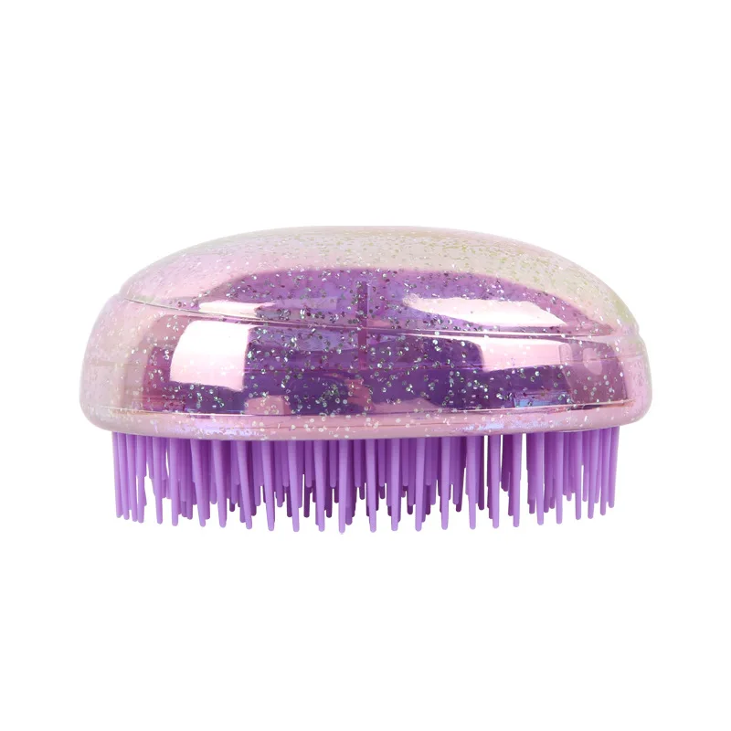 Iridescent Rainbow Hair Comb - Egg-Shaped Detangling & Smoothing Comb, Scalp Massage Brush for Salon & Home Use