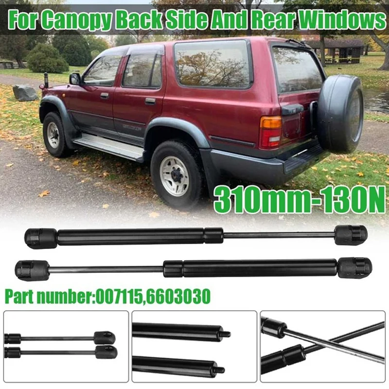 2Pcs Universal Gas Spring Lift Support 310mm-130N Shaft for Canopy Back Side and Rear Windows 007115