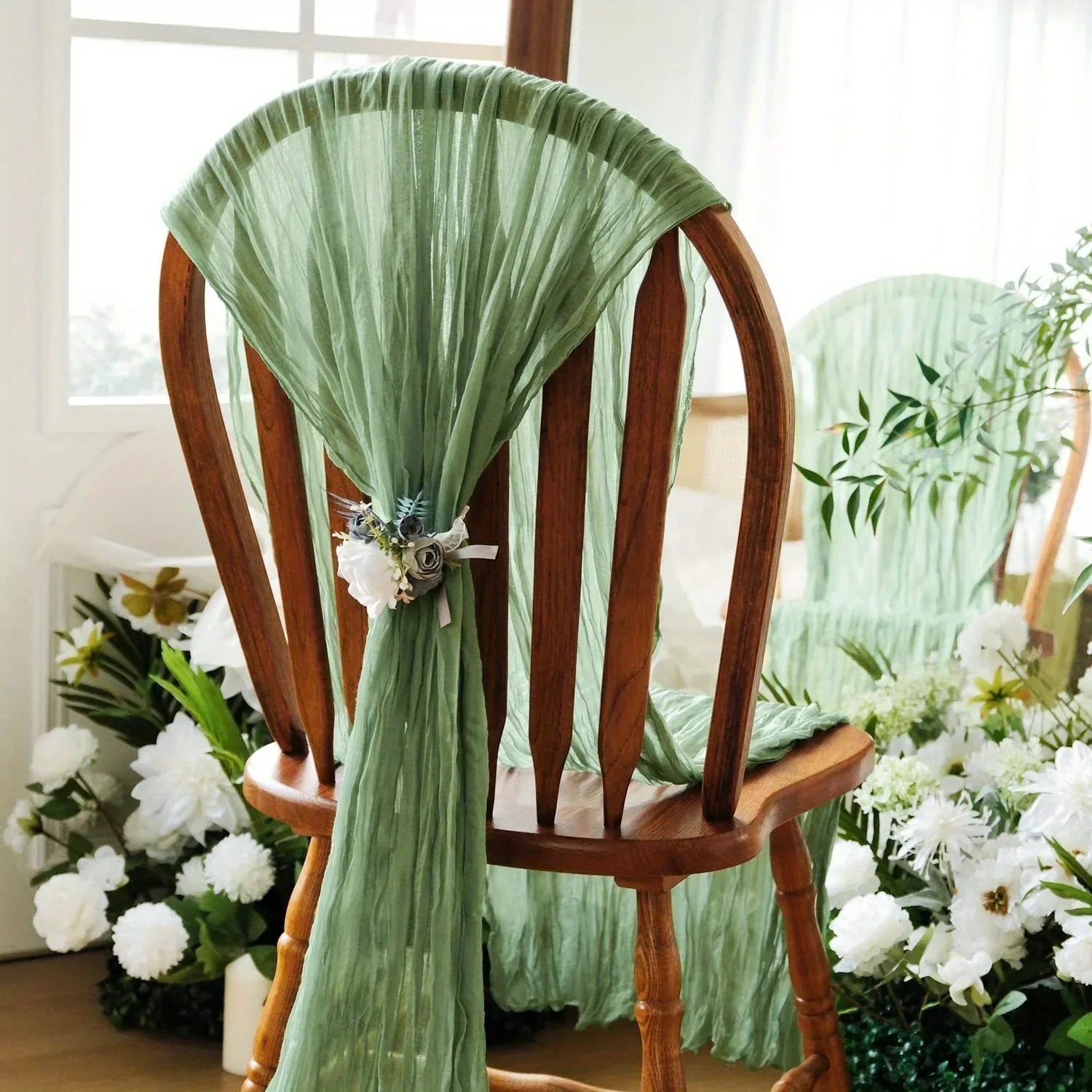 مفرش طاولة من القماش القطني بوهو لحفلات الزفاف/ديكور عيد الأم، غطاء طاولة طعام شاش رومانسي لديكور المنزل وحفلات أعياد الميلاد #6