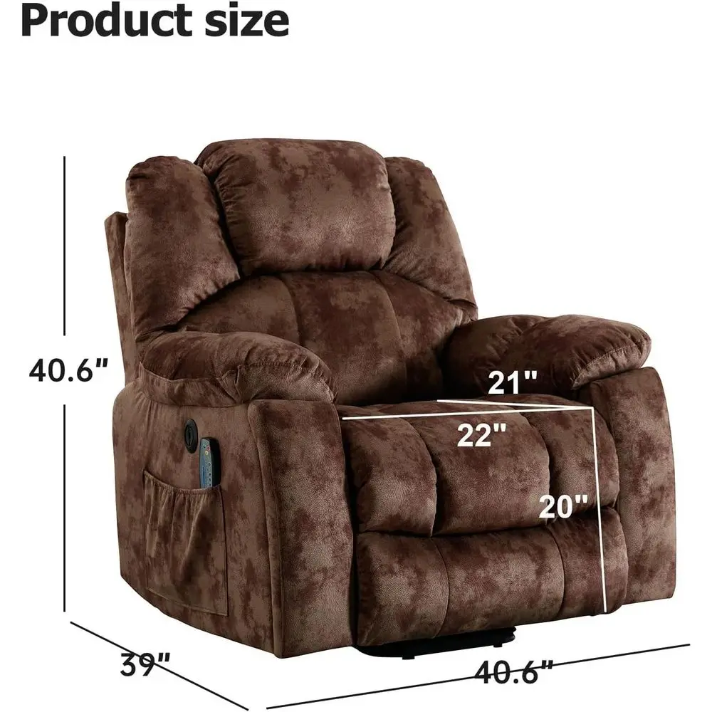 

Large Power Lift Recliner with Massage and Heat for Elderly, Heavy Duty Lift Recliner for Seniors with USB Port, 2 Hidden Cup H