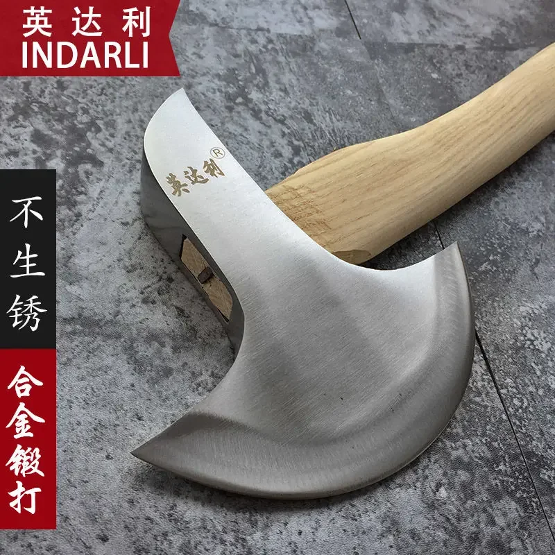 Handmade forged chrome steel axe, stainless steel sharp, durable, and high hardness chopping axe