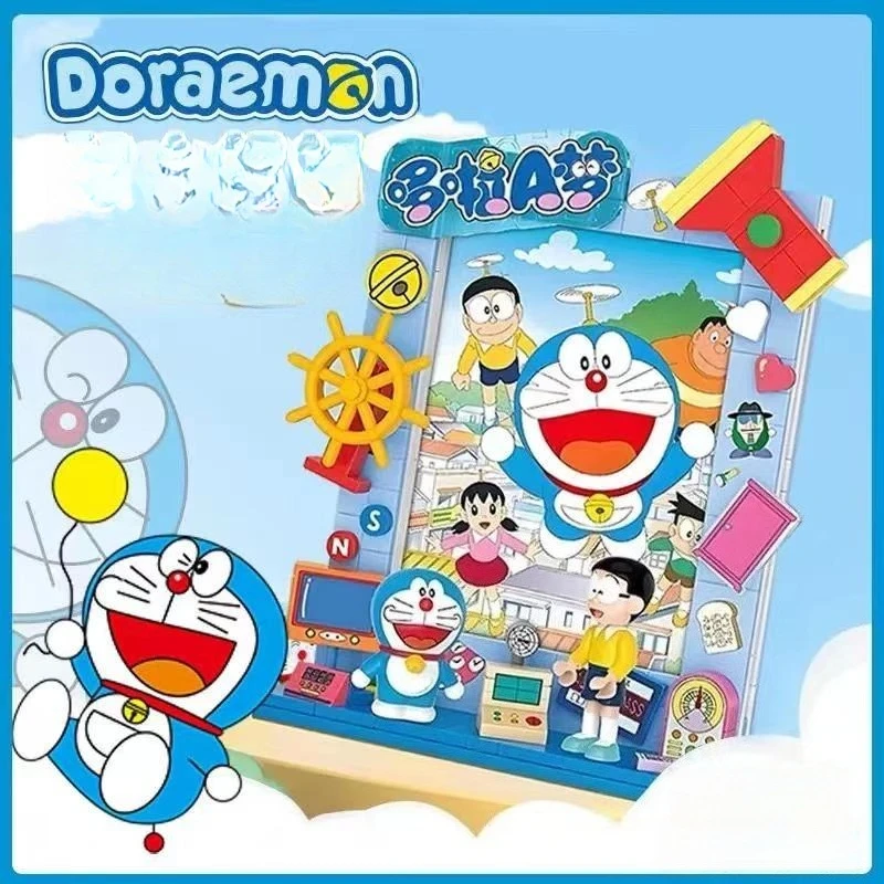 Crayon Shin-Chan Building Block Magnetic Refrigerator Sticker Frame Refrigerator Sticker Room Decor Home Accessories DIY Gift