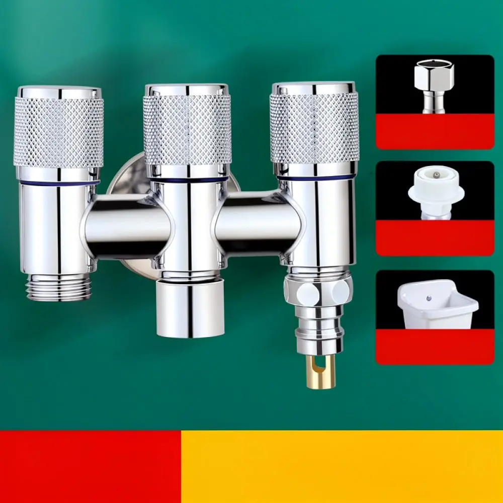 Multifunction Water Diverter Valve Automatic Shut Off Tap Adapter Stainless Steel For Home Appliance Washing Machine Sink Hose