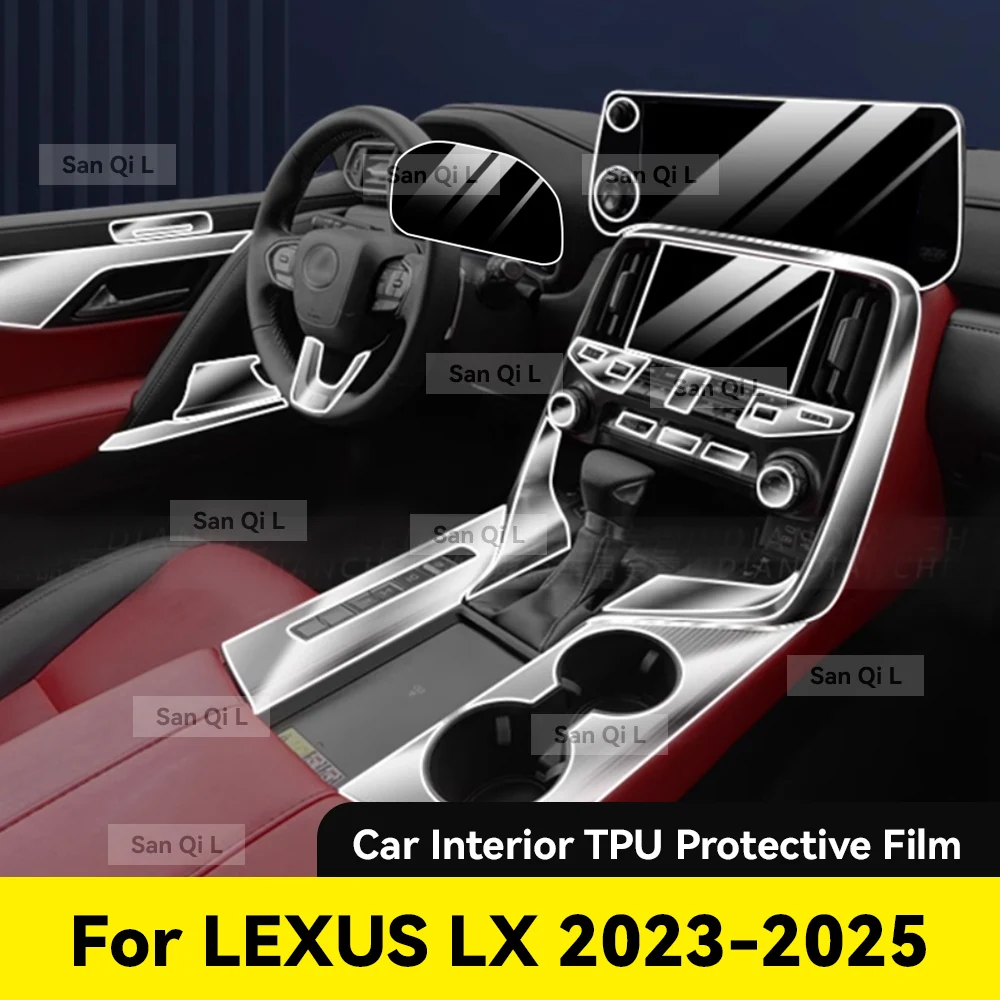 

For LEXUS LX 2024 2025 Anti-scratch Car Door Center Console Media Dashboard Navigation Car Accessories TPU Protector Film