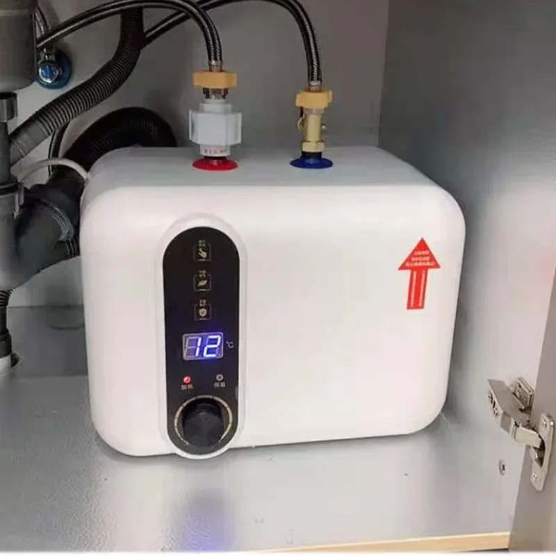 Calentador de agua eléctrico de 10L de gran capacidad, tipo de almacenamiento de agua, cocina, calentador de agua eléctrico pequeño que está caliente para lavar platos