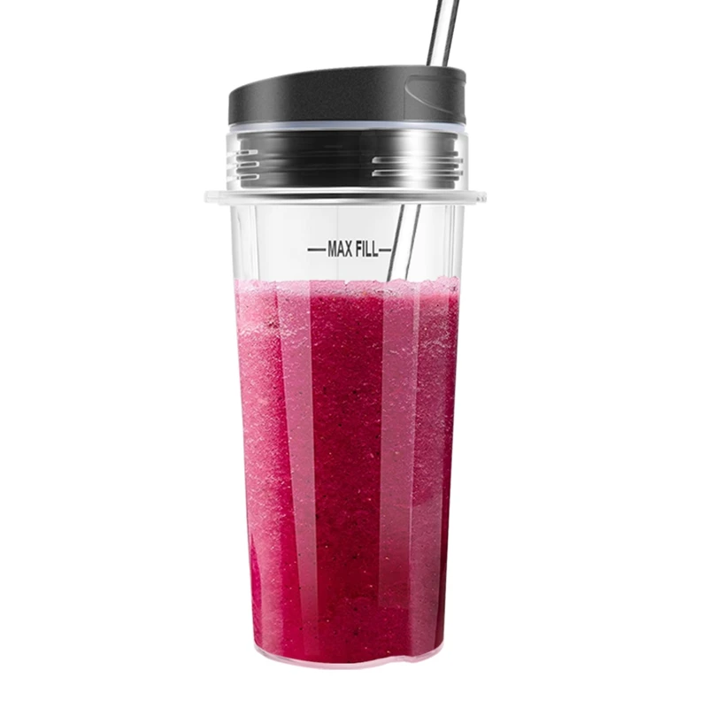 Blender Cup With Lid For Nutri Ninja, Single Serve Replacement Parts For BL740/BL770/BL771/BL772/BL780/BL660/BL663/BL810