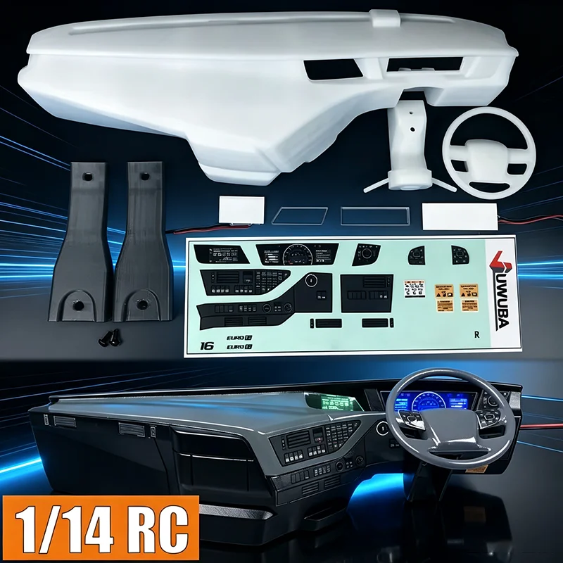1:14th Scale RC Truck Cab Plastic Left/Right Peptide Interior for VOLVO Tamiya FH16 750 56360 Model Car DIY Parts