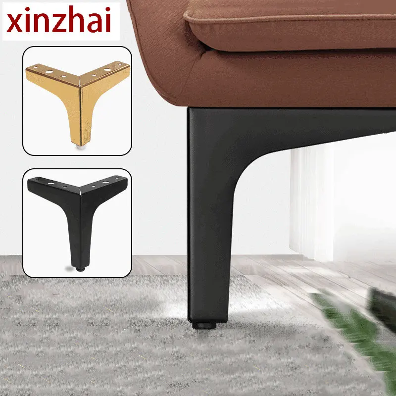 4pcs Metal Mofa Foot Cabinet Bedside Table Slanted Leg Three-pronged Right-angle Furniture Legs Coffee Table Support Leg