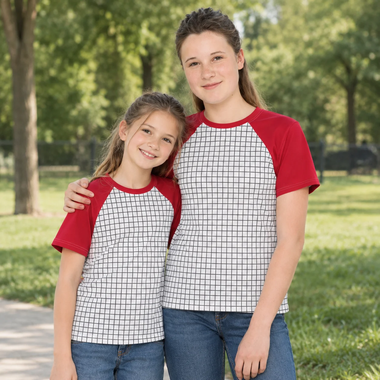 Kids Max Mayfield TV Character TShirt Boys Girls Red White Grid Pattern Short Sleeve Summer Top Casual Style Family Matching Tee