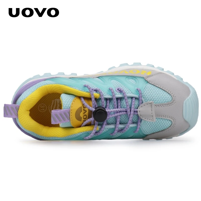 UOVO Kids Hiking Shoes Water Repellent Breathable Easy Buckle Anti Slip Lightweight Comfortable Outdoor Sneakers EU 31-39