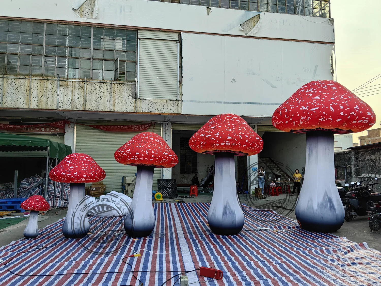 

Giant Inflatable Mushroom Decorations with Led Lights forTheme Park, Event, Party, Stage Decoration