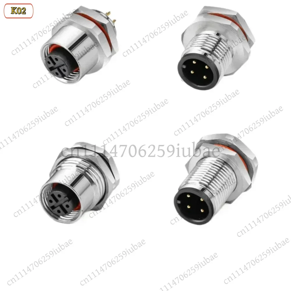 FC_ 4‑17Pin A/B/D Type Waterproof Aviation Connector Front‑Back Panel Mount For M12 12‑16mm Hole Wiring Equipment Spare Parts
