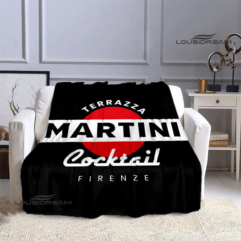 martini logo printing blanket picnic blanket Flange blanket Soft and comfortable blanket Home travel blanket birthday gift