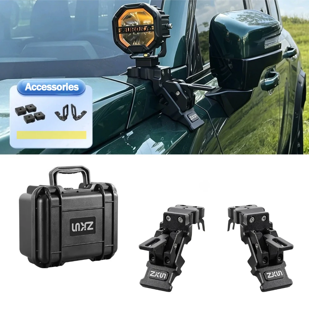 For GWM Haval Raptor 2023-2026 Car A-pillar Dual Light Expansion Bracket Front Hood LED Spotlight Quick-Release Lamp Stand