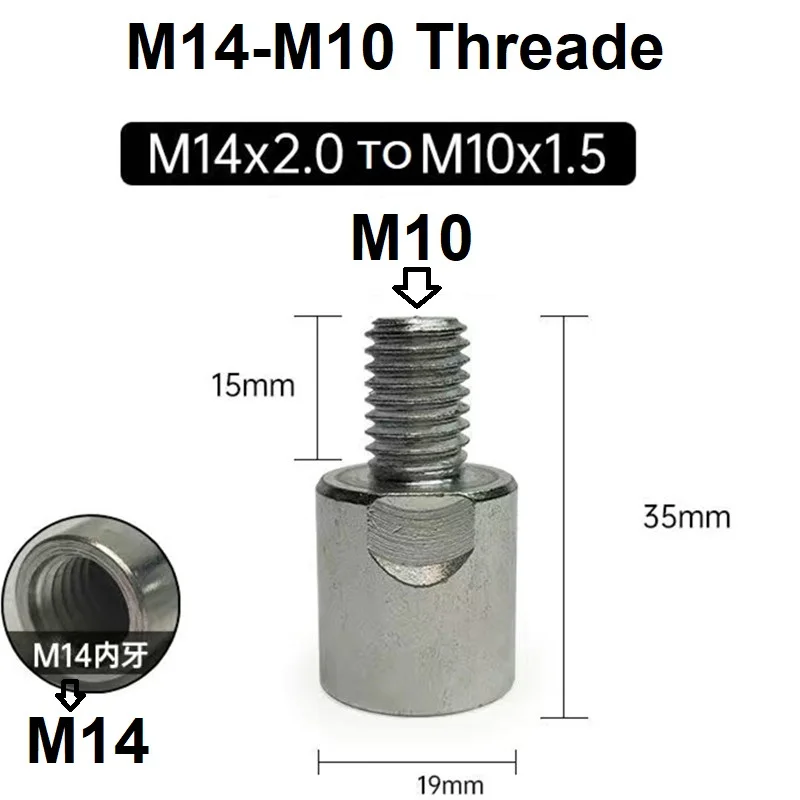 M10 M14 Adapter Haakse Slijper Polijstmachine Interface Connector Draad Converter Schroef 1 Stuk Drijfstang Moeren Gleuf