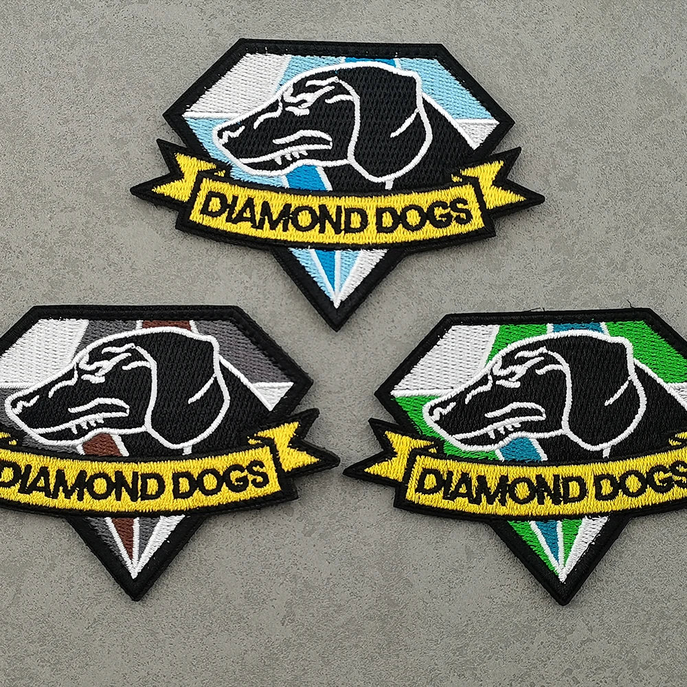 DIAMOND DOG Embroidery Cloth Animal Dog Patch FUR MISSILE Dog Patch For Animal Pets Police Dog Collar Stickers Decorate