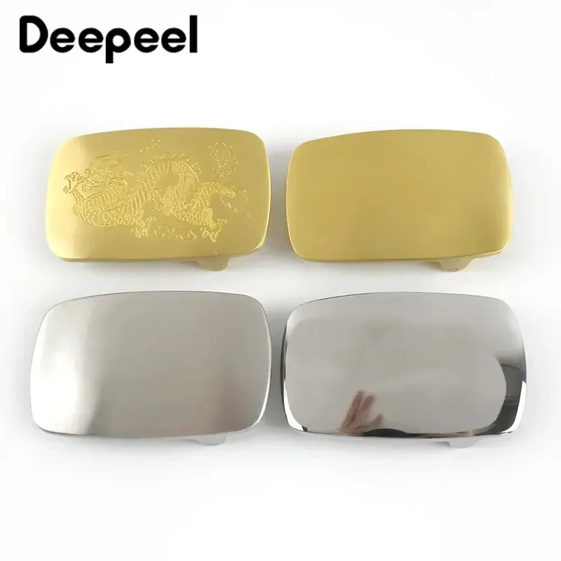 Deepeel 39mm Stainless Steel Belt Buckle Gold Silver Metal Cowboy Waistband Head for Men Pants Belts Leather Craft Accessories view 2