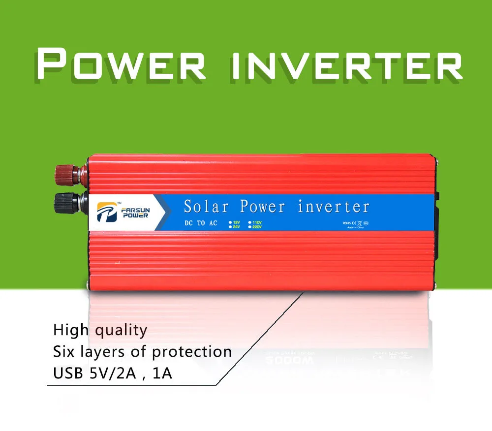 Modified inverter car 12v 24v to 220v hybrid power inverter 3000 W farsun power split system inverter