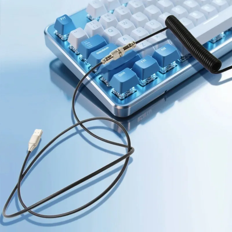 Typ-C zu USB Metall-Adapter-Stecker 2-teiliges Abnehmbares Aviator Doppelmantel-Set DIY Gaming Mechanische Tastatur Kabel-Kit
