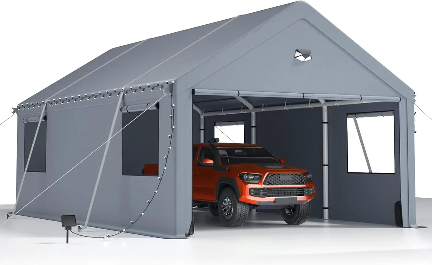 12x20FT Heavy Duty Carport Canopy Extra Large Portable Car Tent Garage with Roll-up Windows and All-Season Tarp Cover Removable