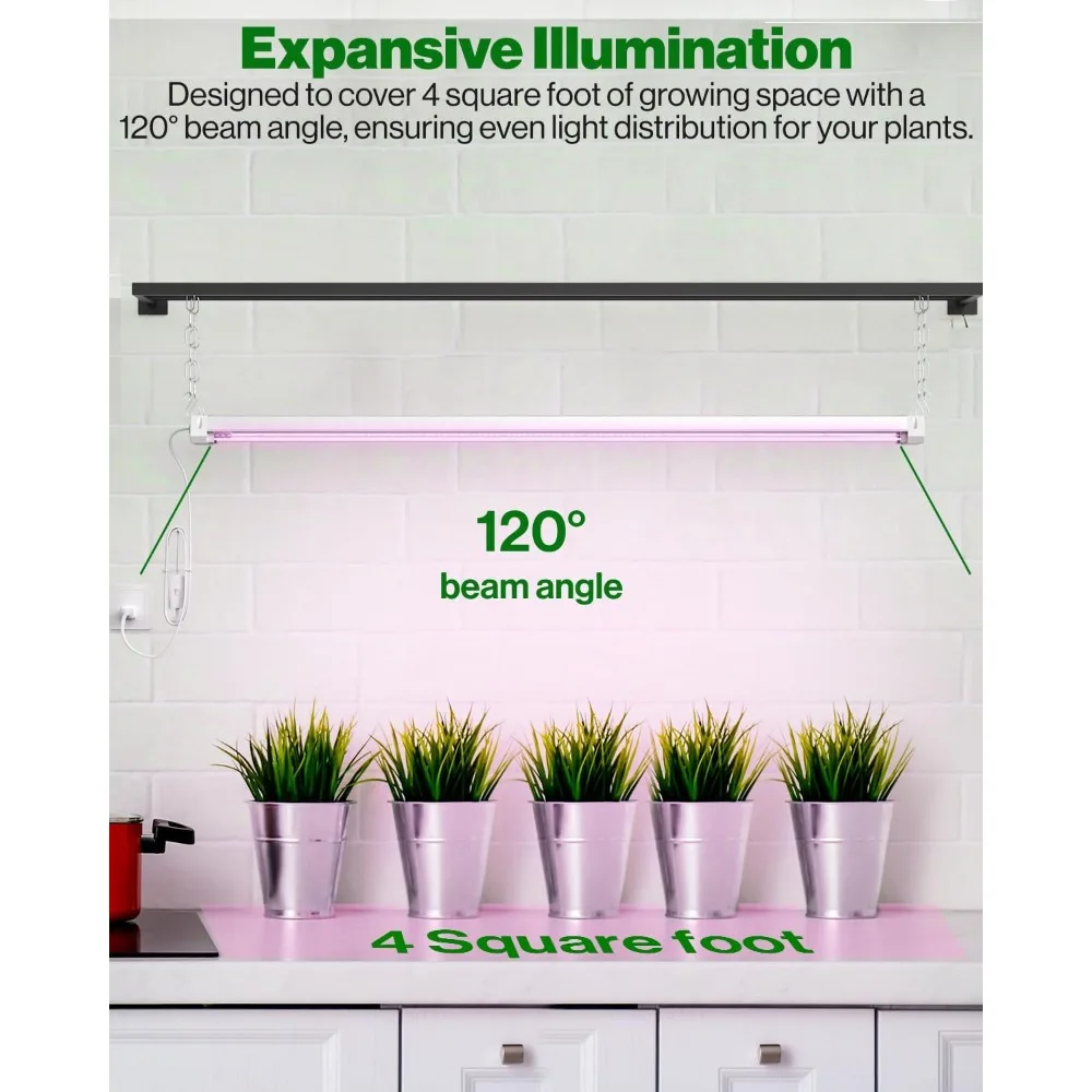 ضوء نمو LED كامل الطيف 40 وات للنباتات الداخلية - تركيبات معلقة، قابلة للربط، التوصيل والتشغيل، مثالية للدفيئة على مدار السنة U #6