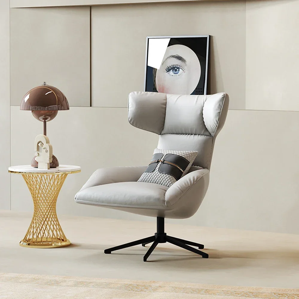 

Luxury modern leather living room chairs single sofa relax accent chair revolving chairs bedroom home furniture price