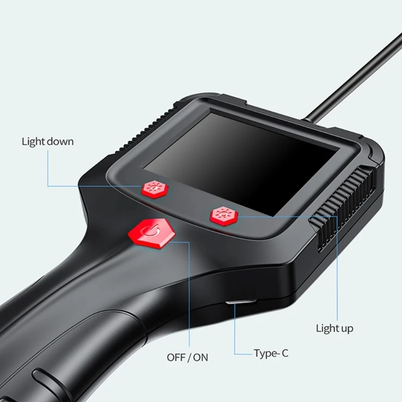 Large Screen Endoscopic Camera for Car Maintenance Small Endoscopy Camera with Long Cable for Automotive & pipelines