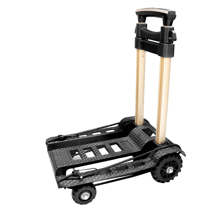 

Mini 4 Wheel Durable Folding Trolley Aluminum Frame Platform Structure Plastic Luggage Cart Tools