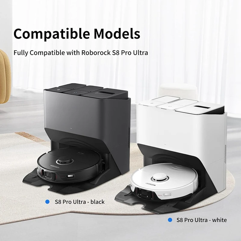 SANQ For Roborock S8 Pro Ultra Robot Vacuum Cleaner Main Side Brushes HEPA Filters Dust Bags Mop Pads Accessories Kit