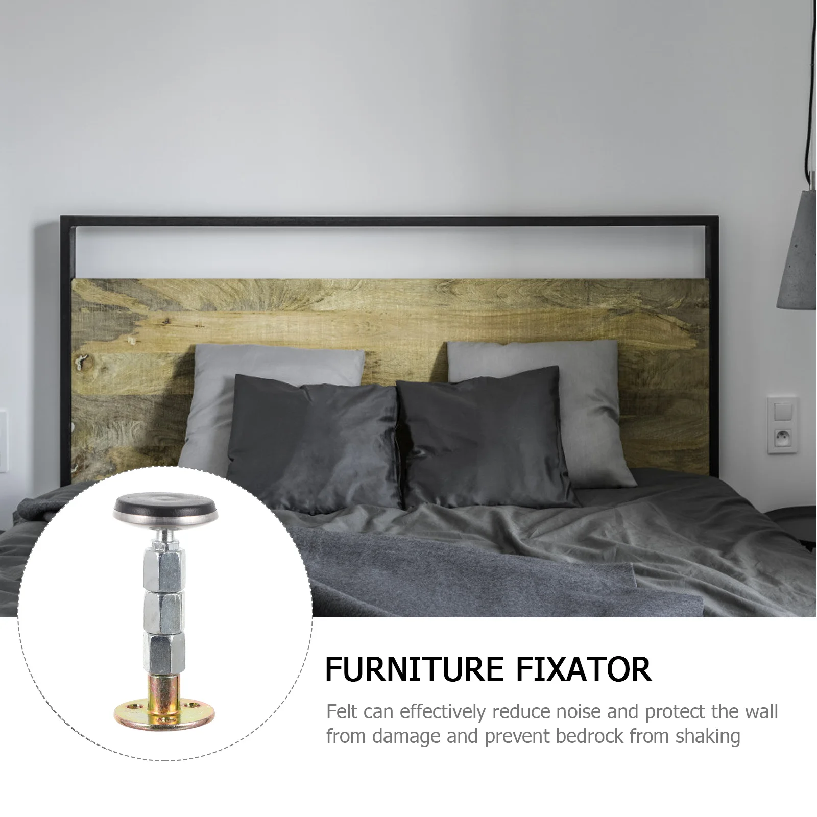 

4 Pcs Anti-collision Retainer Stabilizer Adjustable Bedside Wall Support Furniture Accessories Iron Plastic Bedroom Living Room