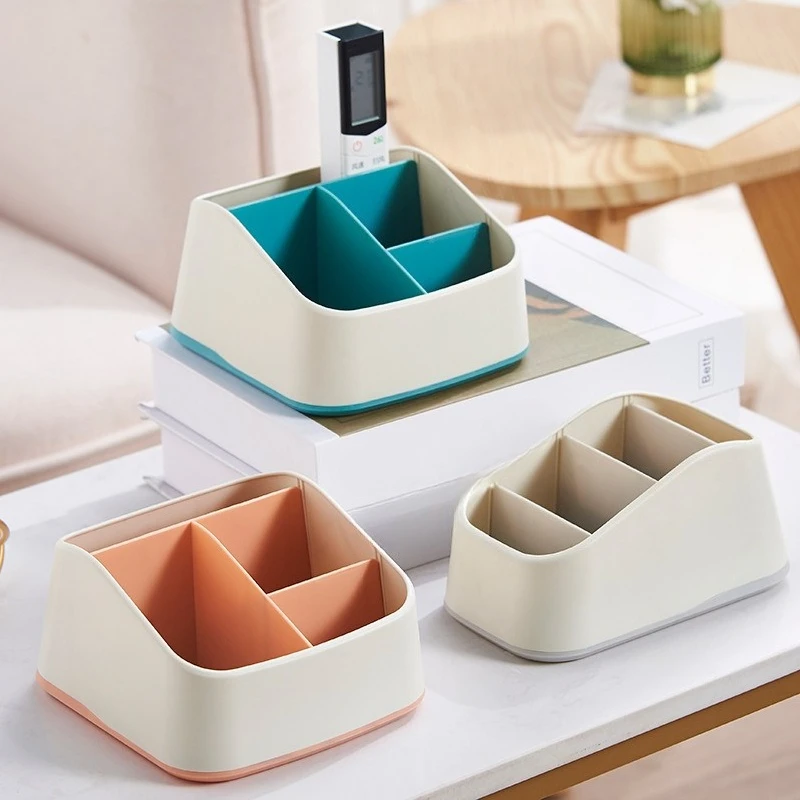 

Remote Control Storage Holder Box with Four Compartments,storage Shelf, for Remotes, Glasses, Watches/organizador De Escritorio