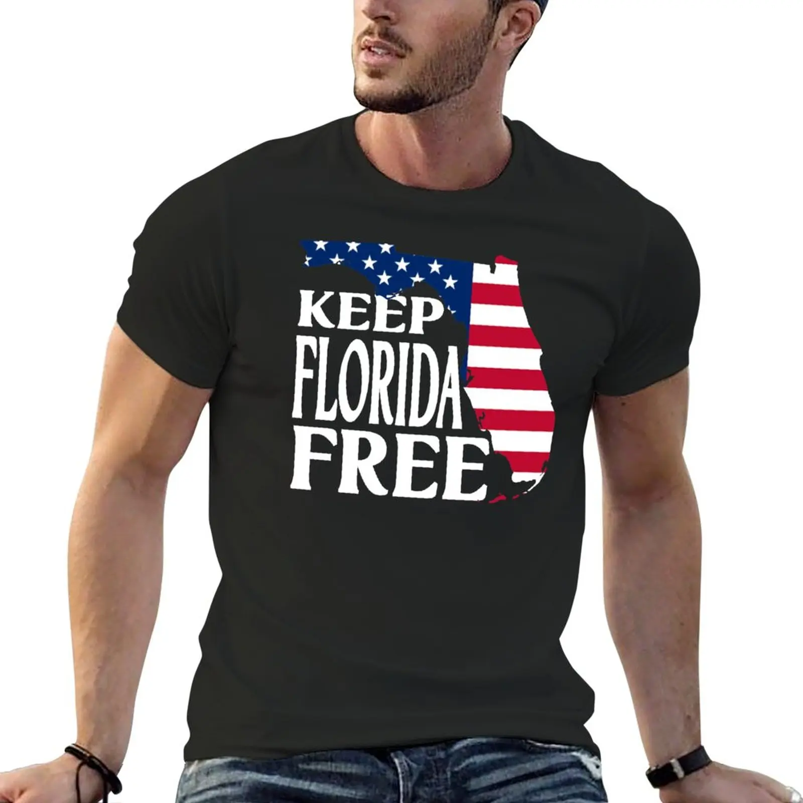 

Keep Florida Free My Florida 2024 For Patriotic Mom And Dad T-Shirt kawaii clothes plus size tops tops men clothing