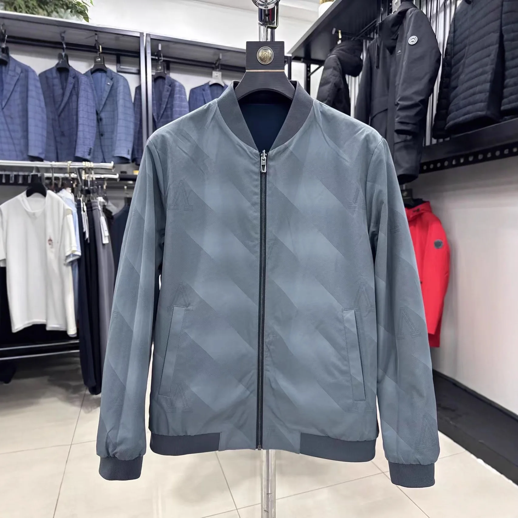 

Двусторонняя одежда Busin Casual Youth Весна Осень Jaet Бейсбольный воротник без бирки H Home Faion Полиэстер Mieszanka ort Sve