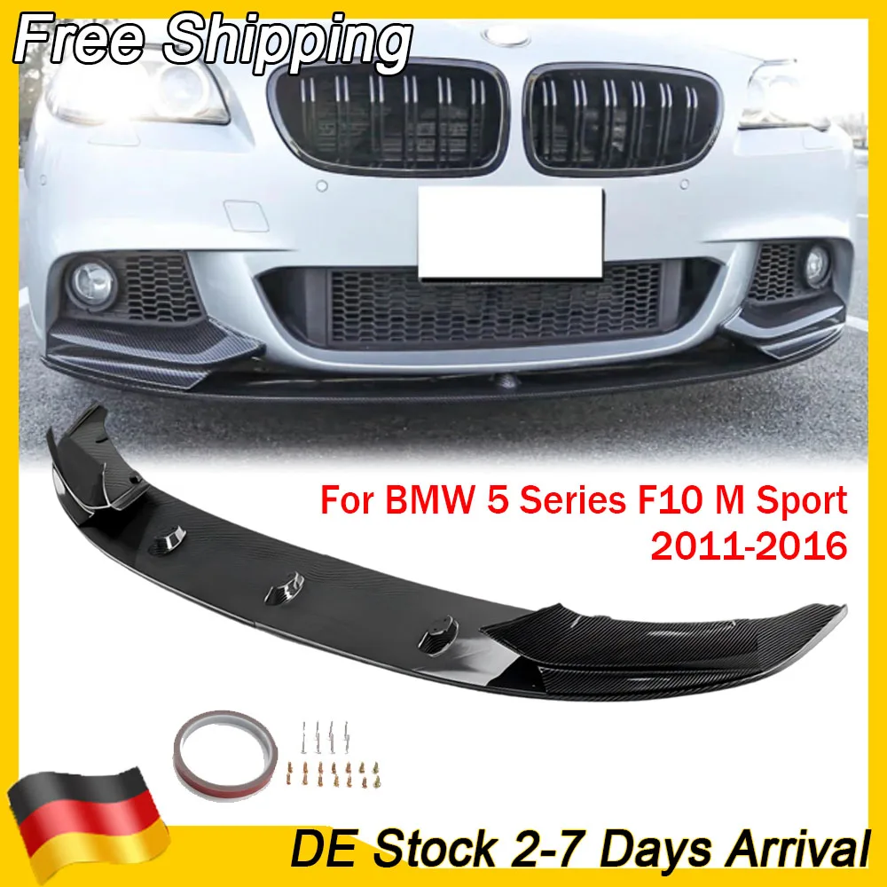 

For BMW 5 Series F10 528i 530i 535i 550i M Sport 2011-2016 Front Bumper Lip Splitter Carbon Fiber Style