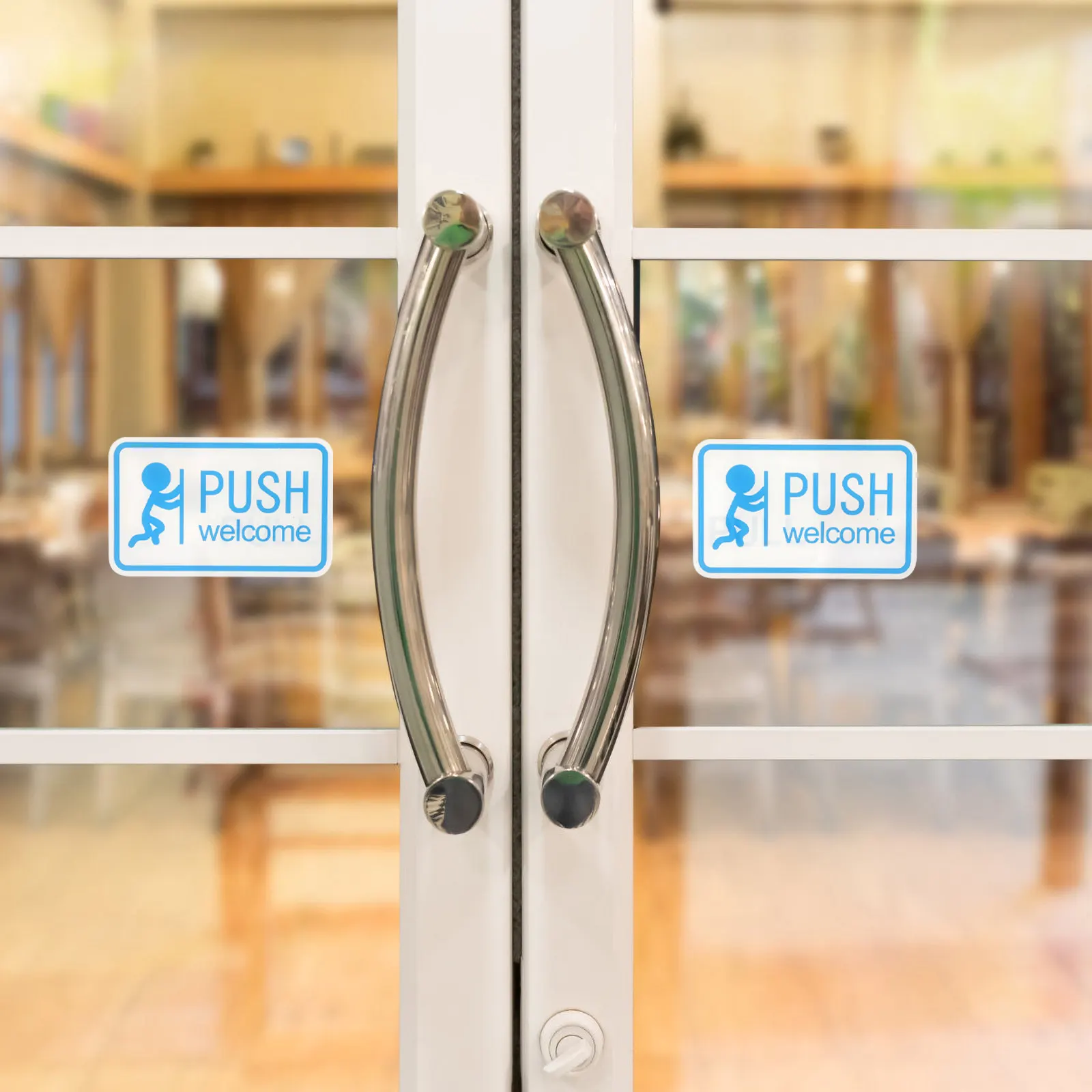 

2Pcs Push Pull Door Signs Acrylic Pull Push Indication Signs for Glass Entrance Hotel Office Store Restroom Door