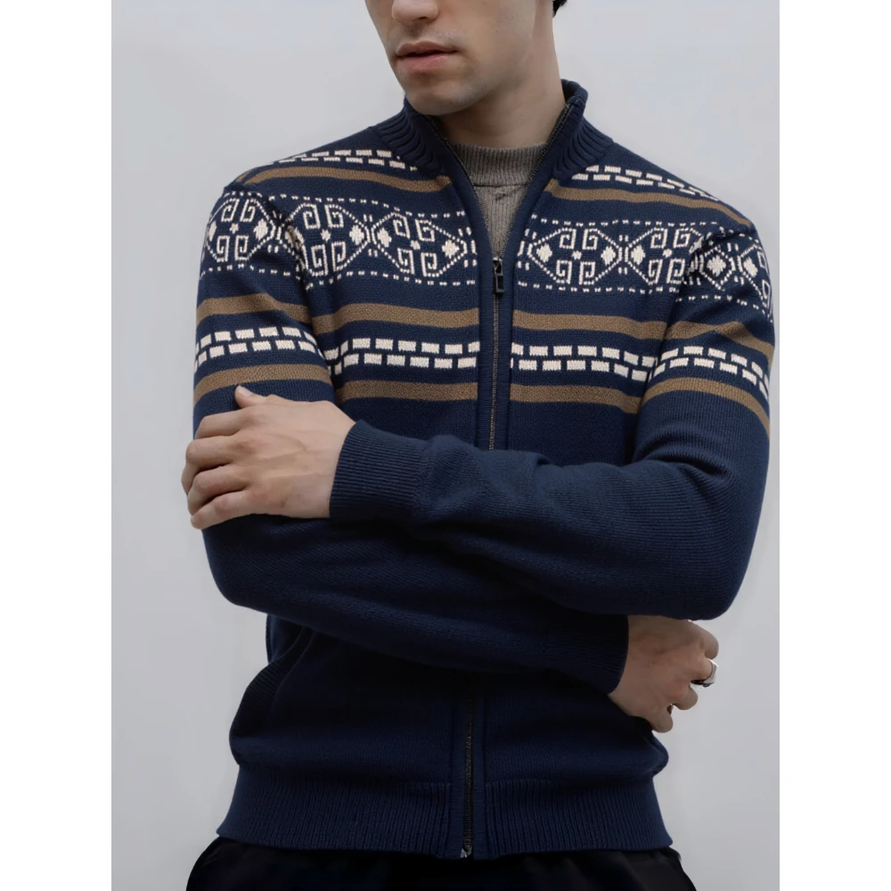 

AIOPESON New Autumn High Quality Stand Collar Jacket Men Warm Winter Cotton Coat for Men Ethnic Patterns Casual Mens Outerwear